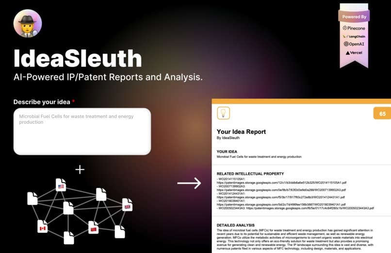 IdeaSleuth - AI-powered IP patent analysis interface
