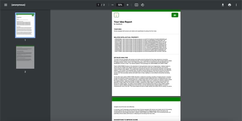 IdeaSleuth - Patentability score and recommendations