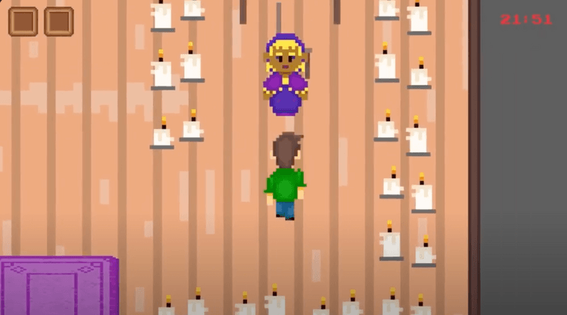 The Apartment Game - Top-down pixelated gameplay screenshot