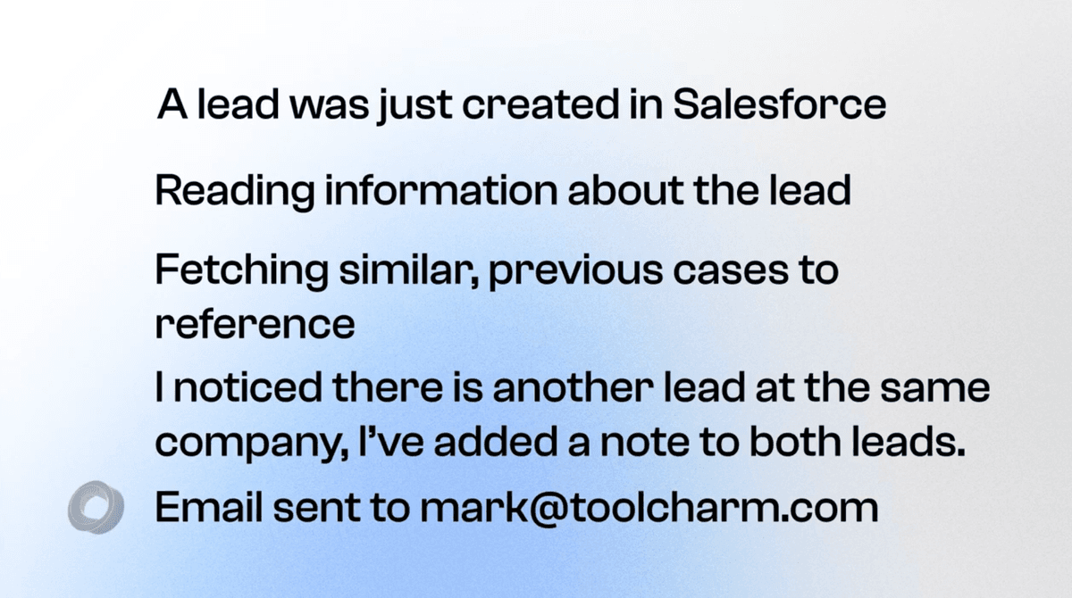 ToolCharm Automation Platform - Natural language task creation interface